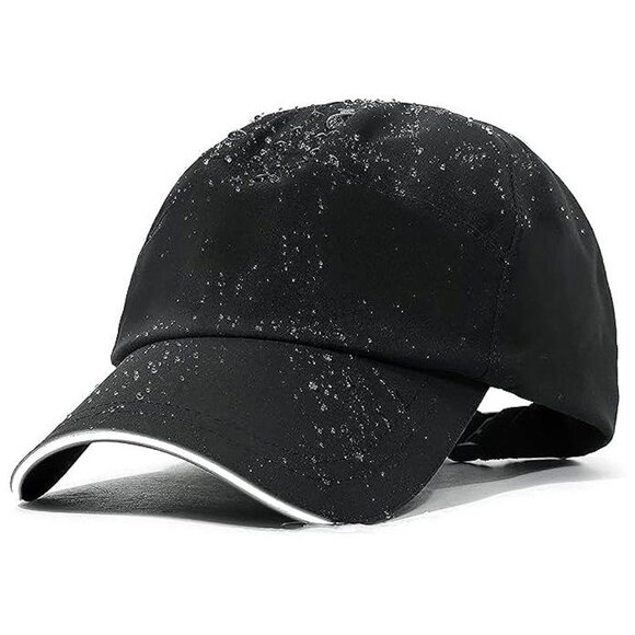 Mens Waterproof Baseball Cap Womens Rain Hat , Black